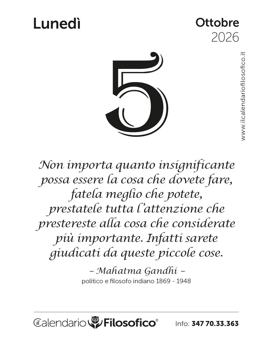 Frase del calendario filosofico 2026-10-05