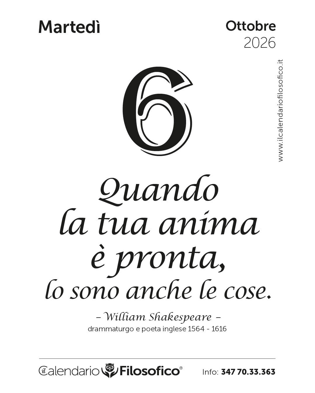 Frase del calendario filosofico 2026-10-06