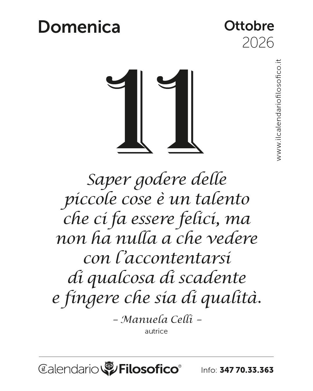 Frase del calendario filosofico 2026-10-11