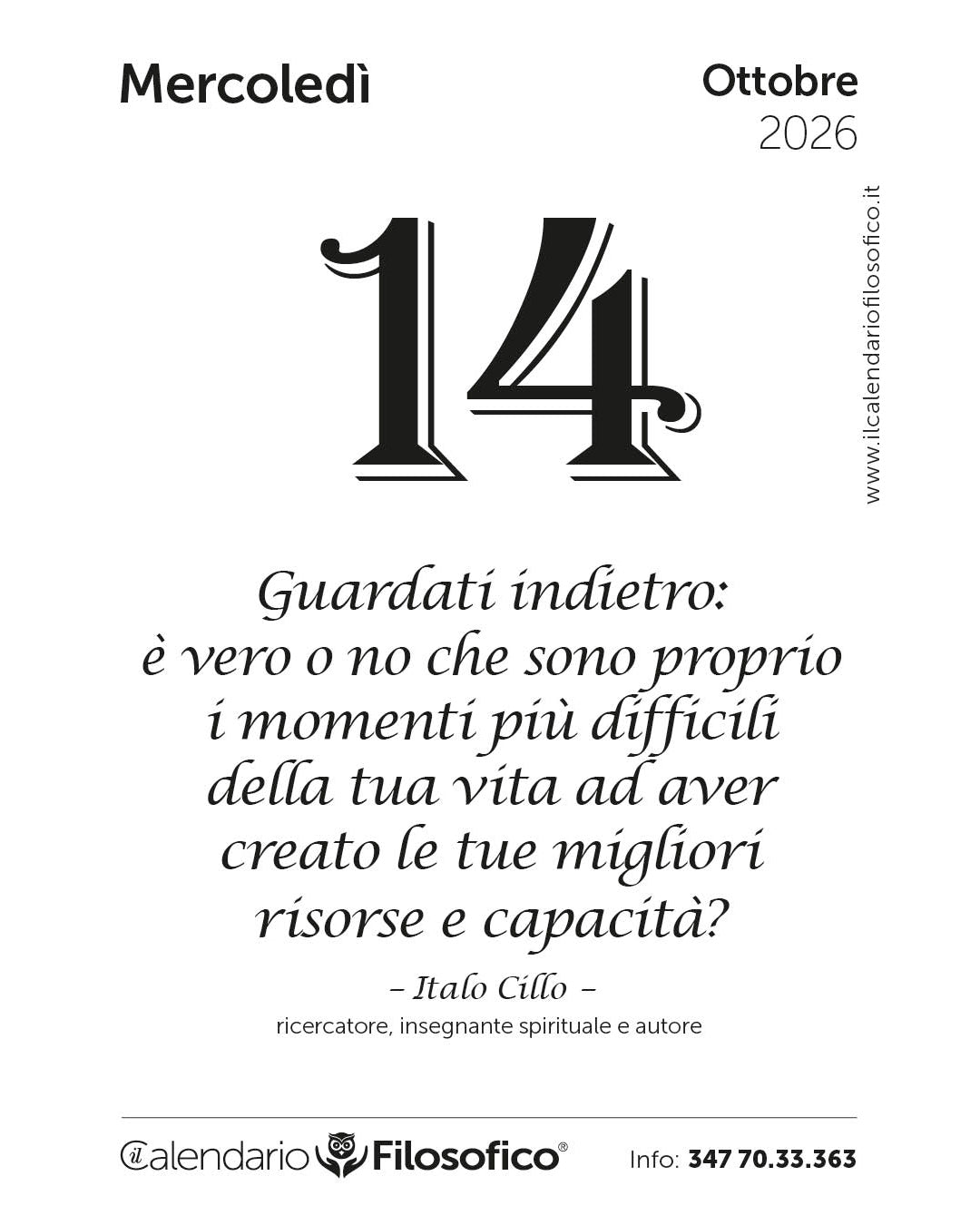 Frase del calendario filosofico 2026-10-14