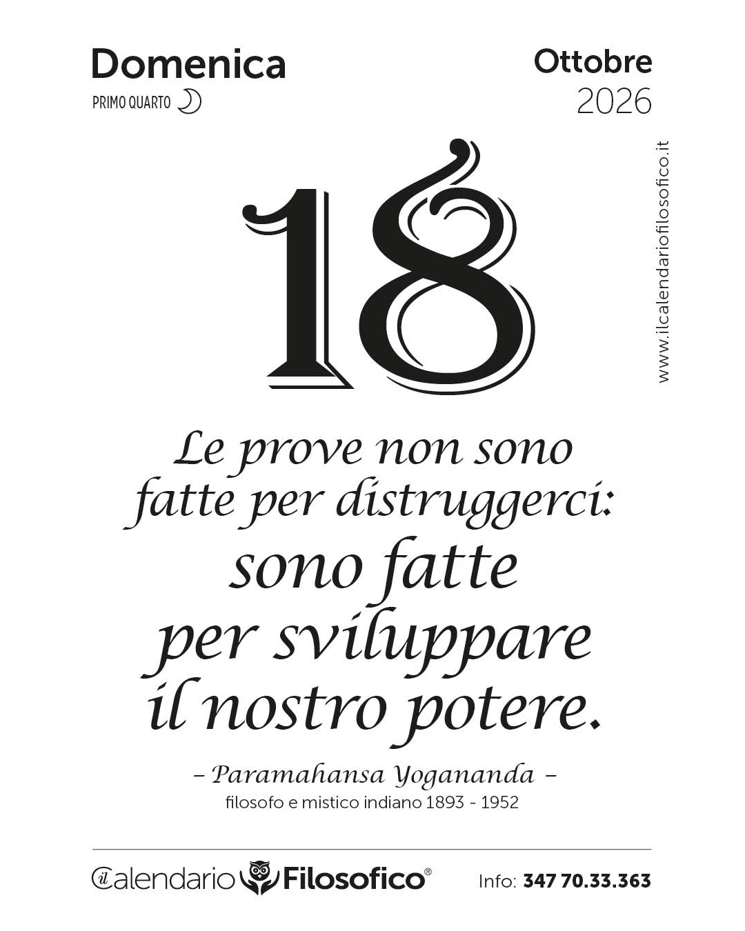 Frase del calendario filosofico 2026-10-18