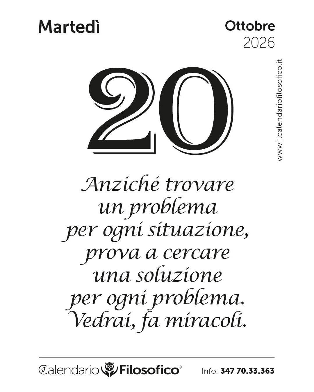 Frase del calendario filosofico 2026-10-20