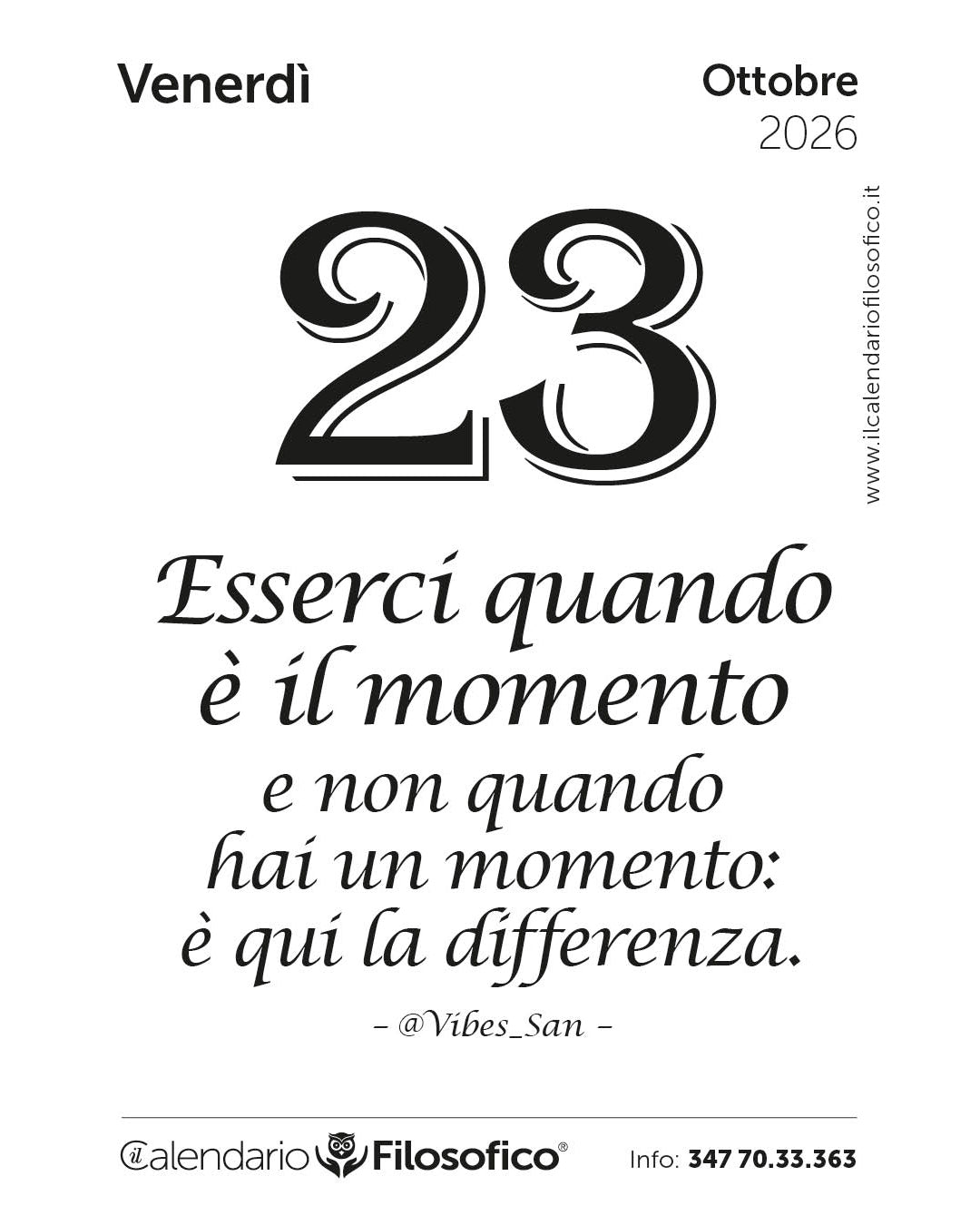 Frase del calendario filosofico 2026-10-23