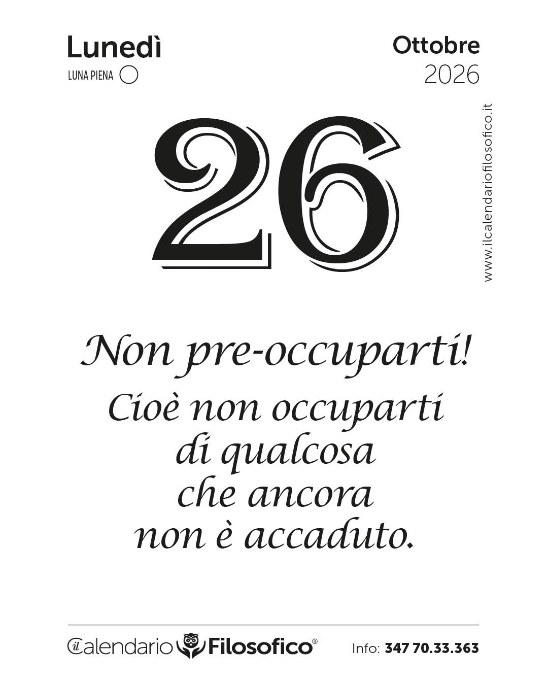Frase del calendario filosofico 2026-10-26