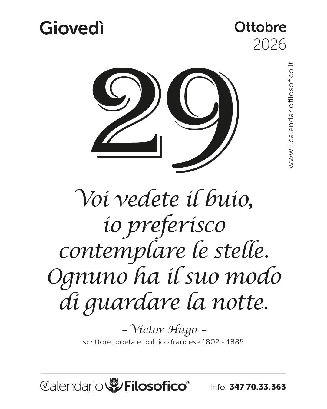 Frase del calendario filosofico 2026-10-29
