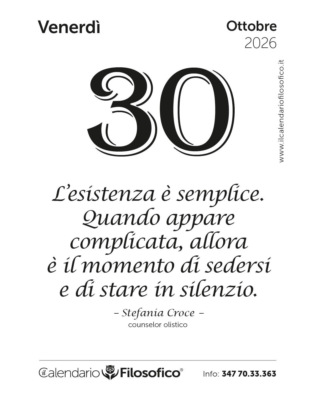 Frase del calendario filosofico 2026-10-30