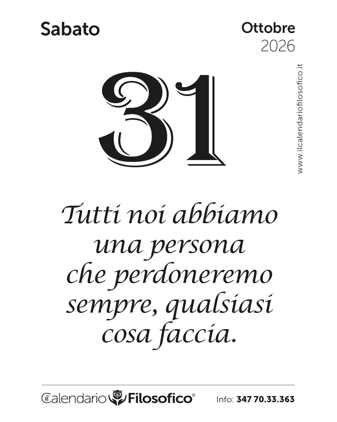 Frase del calendario filosofico 2026-10-31