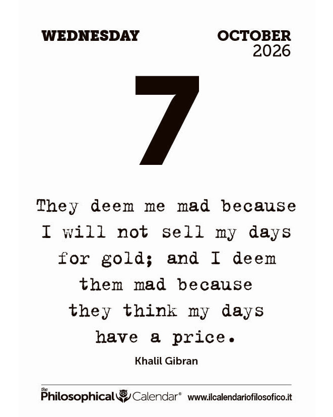 Frase del calendario filosofico inglese  2026-10-07