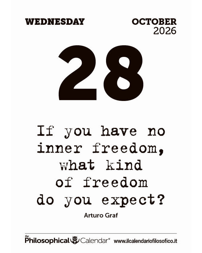 Frase del calendario filosofico inglese  2026-10-28