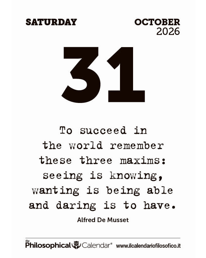 Frase del calendario filosofico inglese  2026-10-31