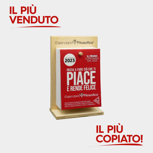 CALENDARIO FILOSOFICO 2023 - A6 PICCOLO 10 x 14 CM - CON SUPPORTO IN LEGNO