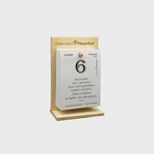 CALENDARIO FILOSOFICO 2023 - A6 PICCOLO 10 x 14 CM - CON SUPPORTO IN LEGNO