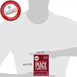 CALENDARIO FILOSOFICO 2023 - A7 MIDI 7,4 x 10,5 CM - CON SUPPORTO IN PLEXIGLASS TRASPARENTE