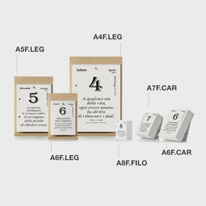 CALENDARIO FILOSOFICO 2023 - A7 MIDI 7,4 x 10,5 CM - CON SUPPORTO IN PLEXIGLASS TRASPARENTE