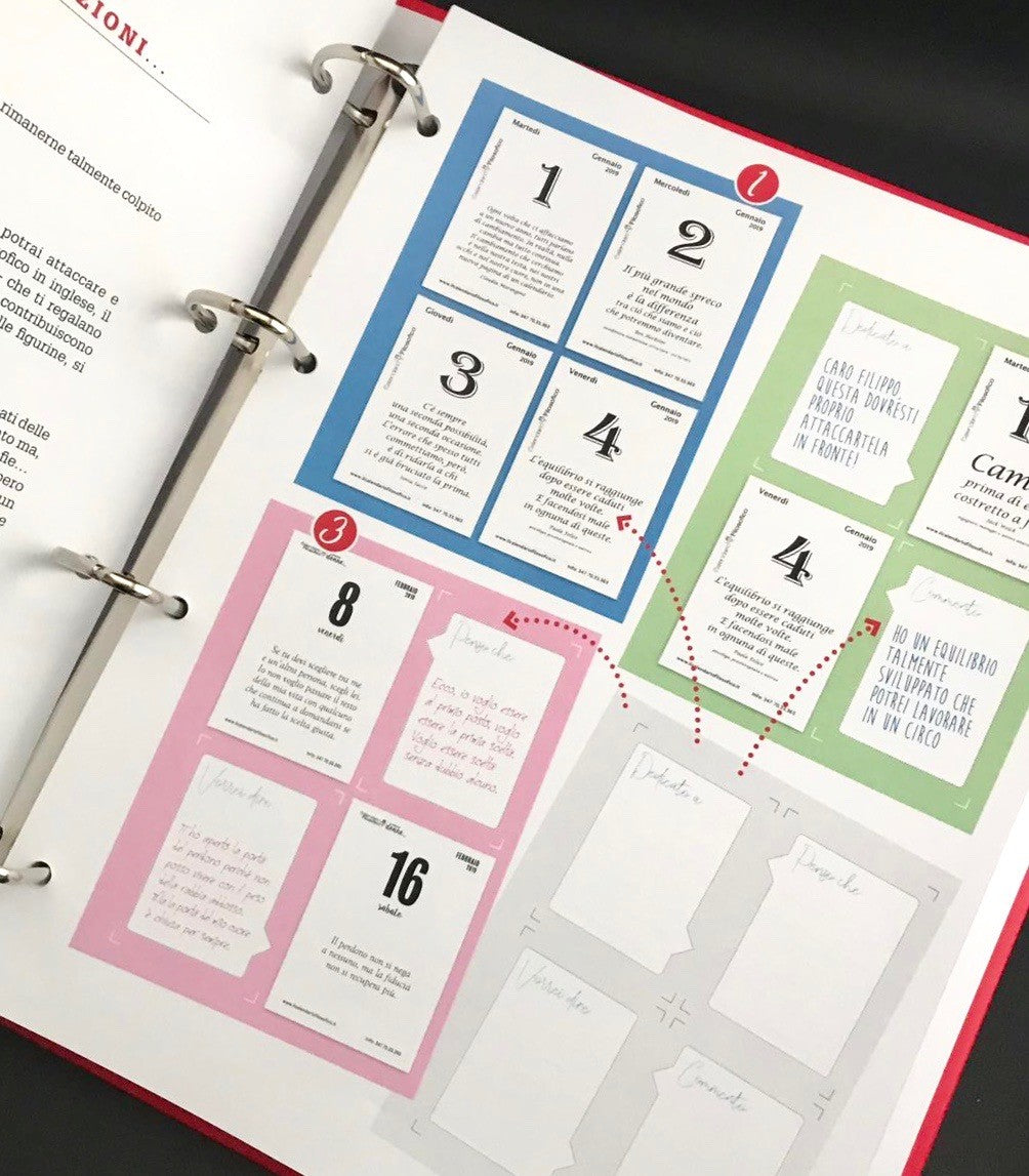 Interno raccoglitore per frasi filosofiche